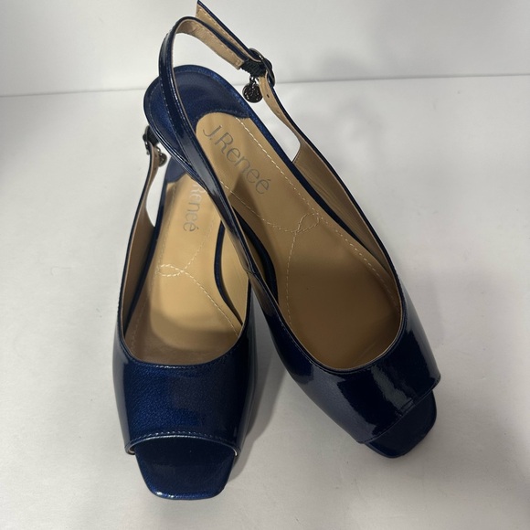 J.Renee Women's Navy Slingback Heels size 5.5 pre owned Exellent condition - Picture 5 of 9